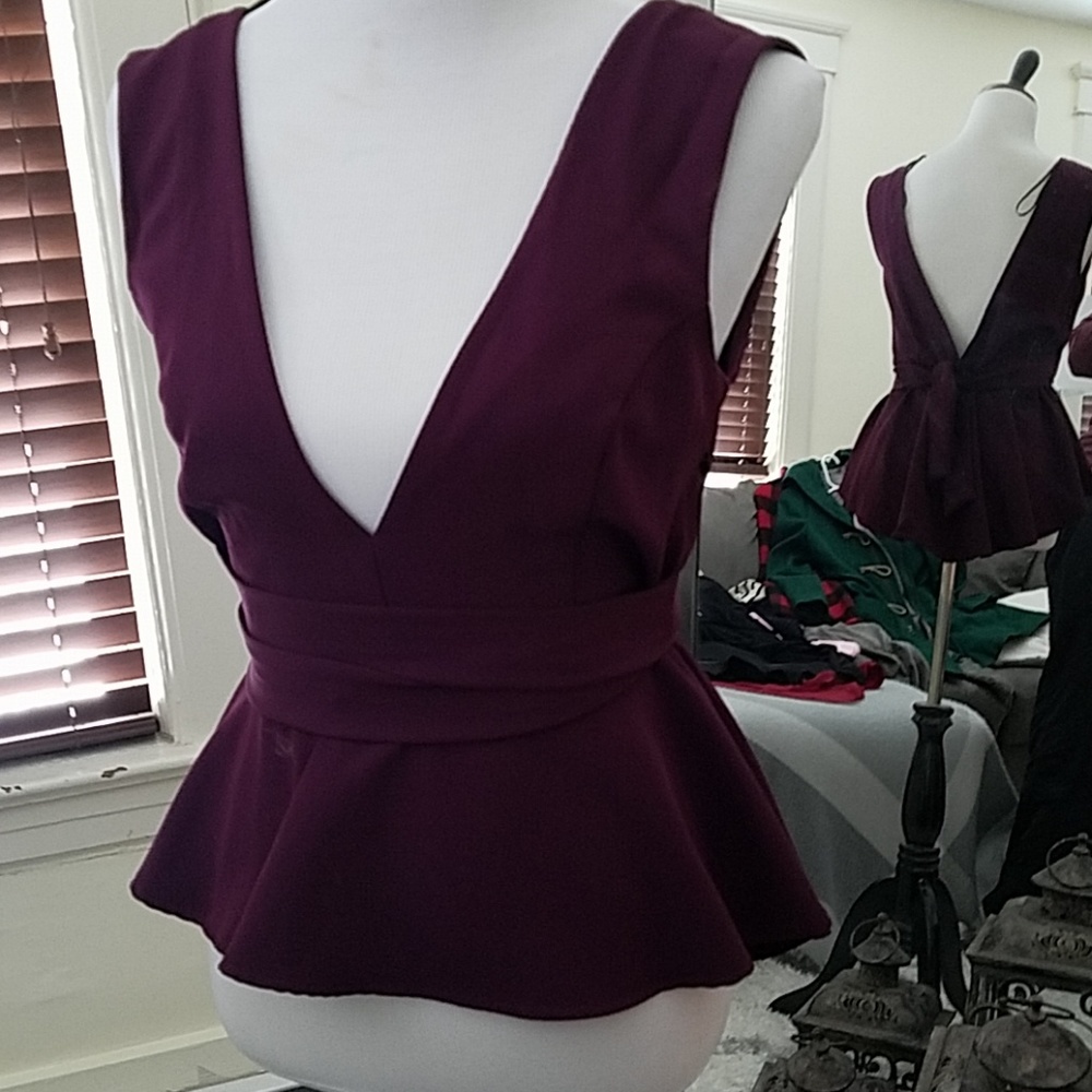 Deep V Peplum